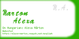 marton alexa business card