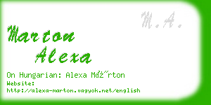 marton alexa business card